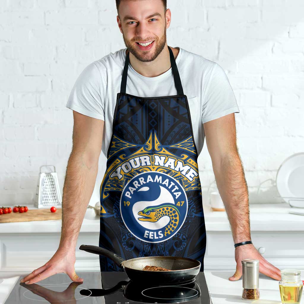 Personalized Parramatta Eels Apron Polynesian Tribal Pattern Style