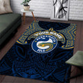 Personalized Parramatta Eels Area Rug Polynesian Tribal Pattern Style