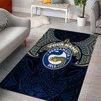 Personalized Parramatta Eels Area Rug Polynesian Tribal Pattern Style