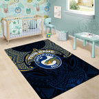 Personalized Parramatta Eels Area Rug Polynesian Tribal Pattern Style