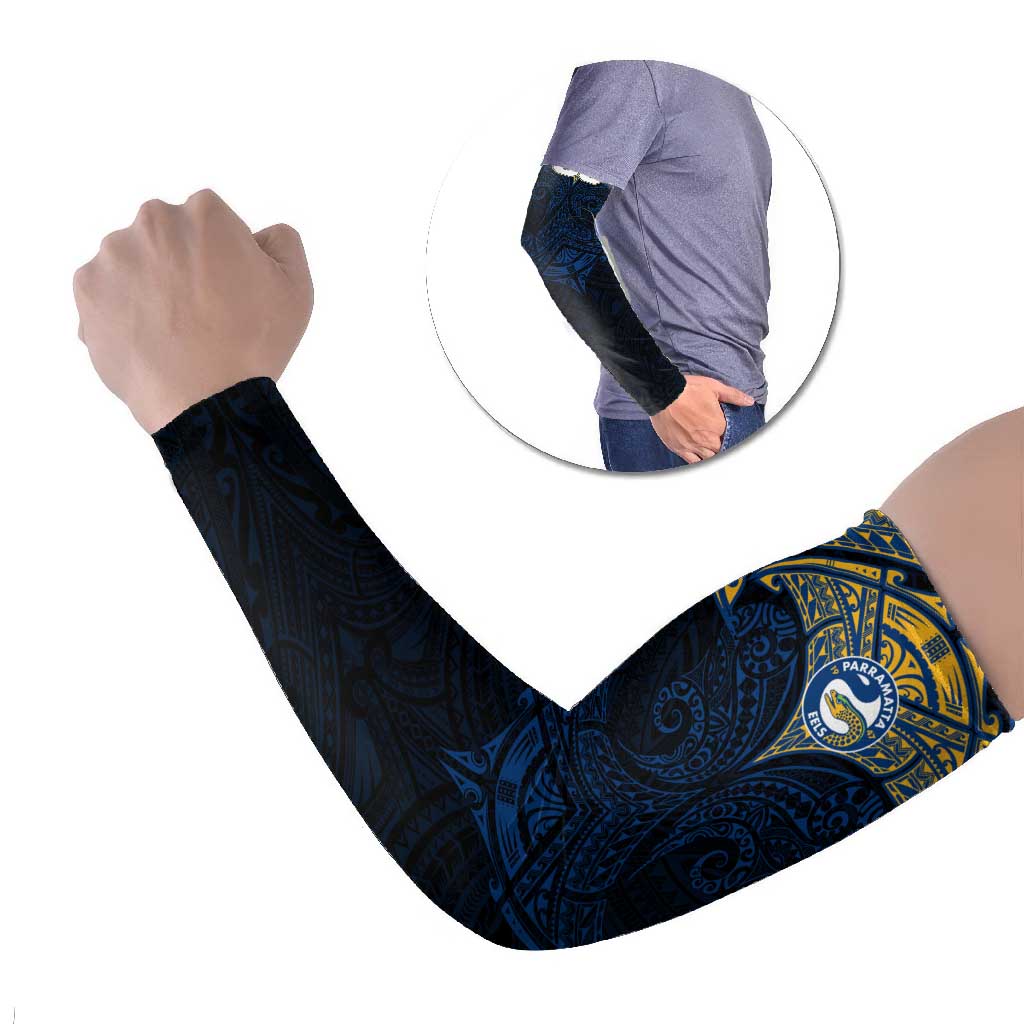Personalized Parramatta Eels Arm Sleeves Polynesian Tribal Pattern Style