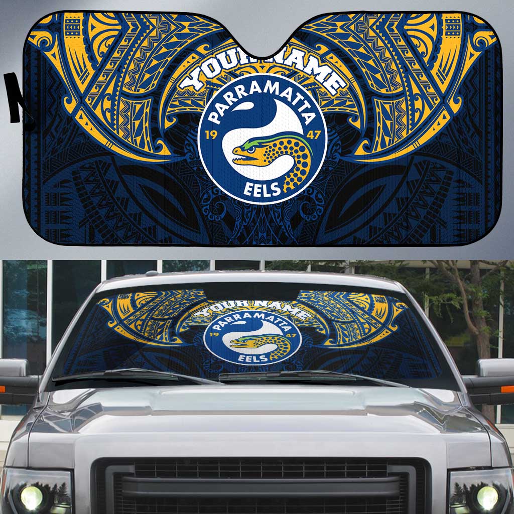 Personalized Parramatta Eels Auto Sun Shade Polynesian Tribal Pattern Style