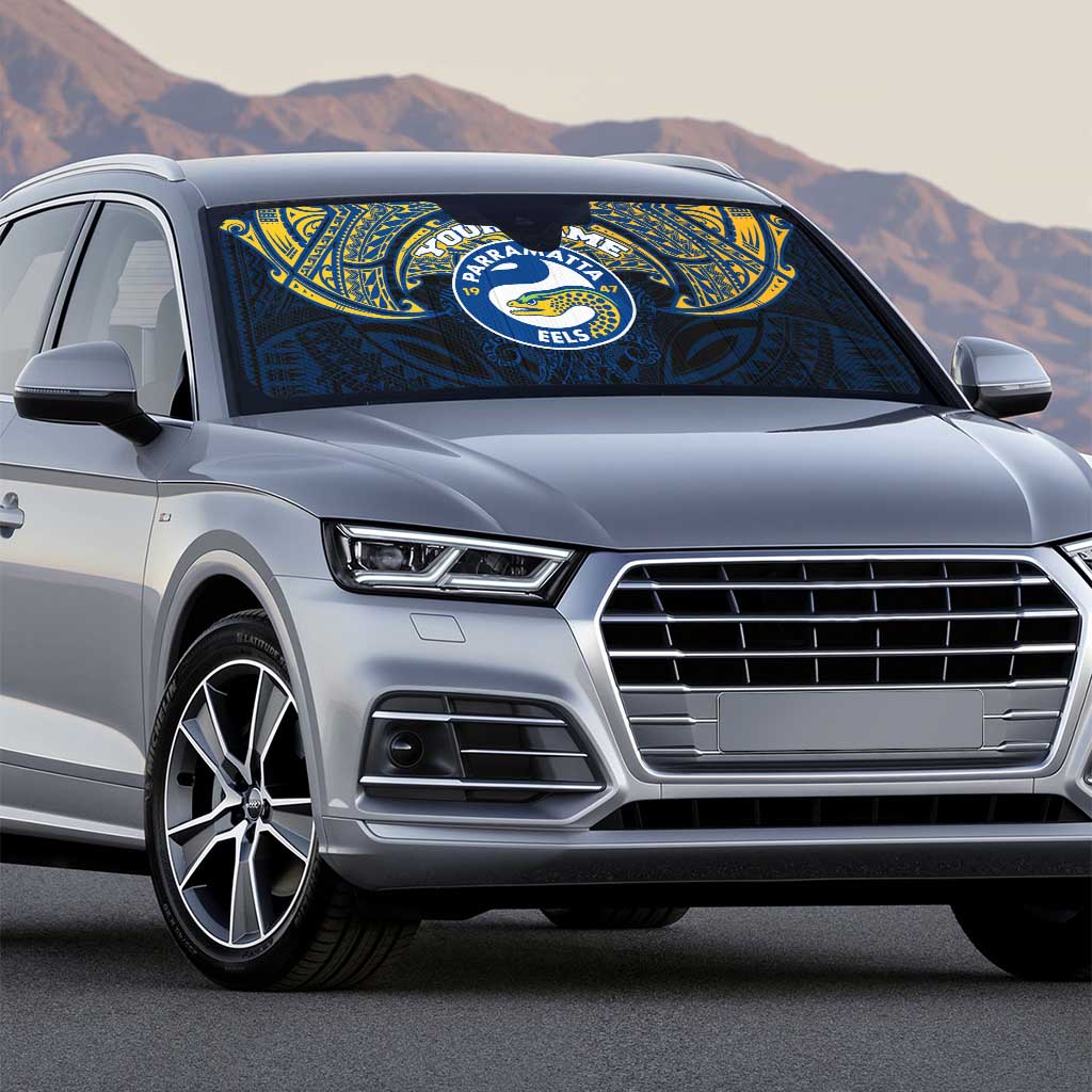 Personalized Parramatta Eels Auto Sun Shade Polynesian Tribal Pattern Style