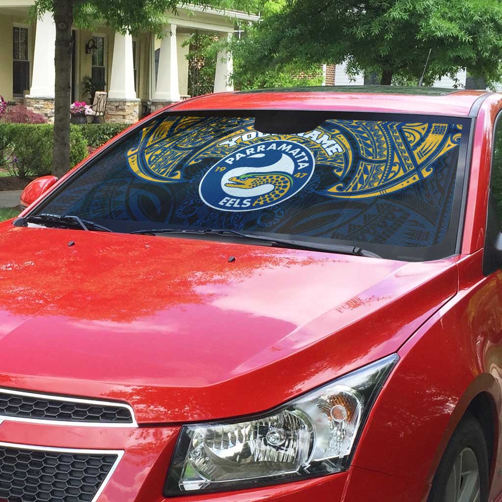 Personalized Parramatta Eels Auto Sun Shade Polynesian Tribal Pattern Style