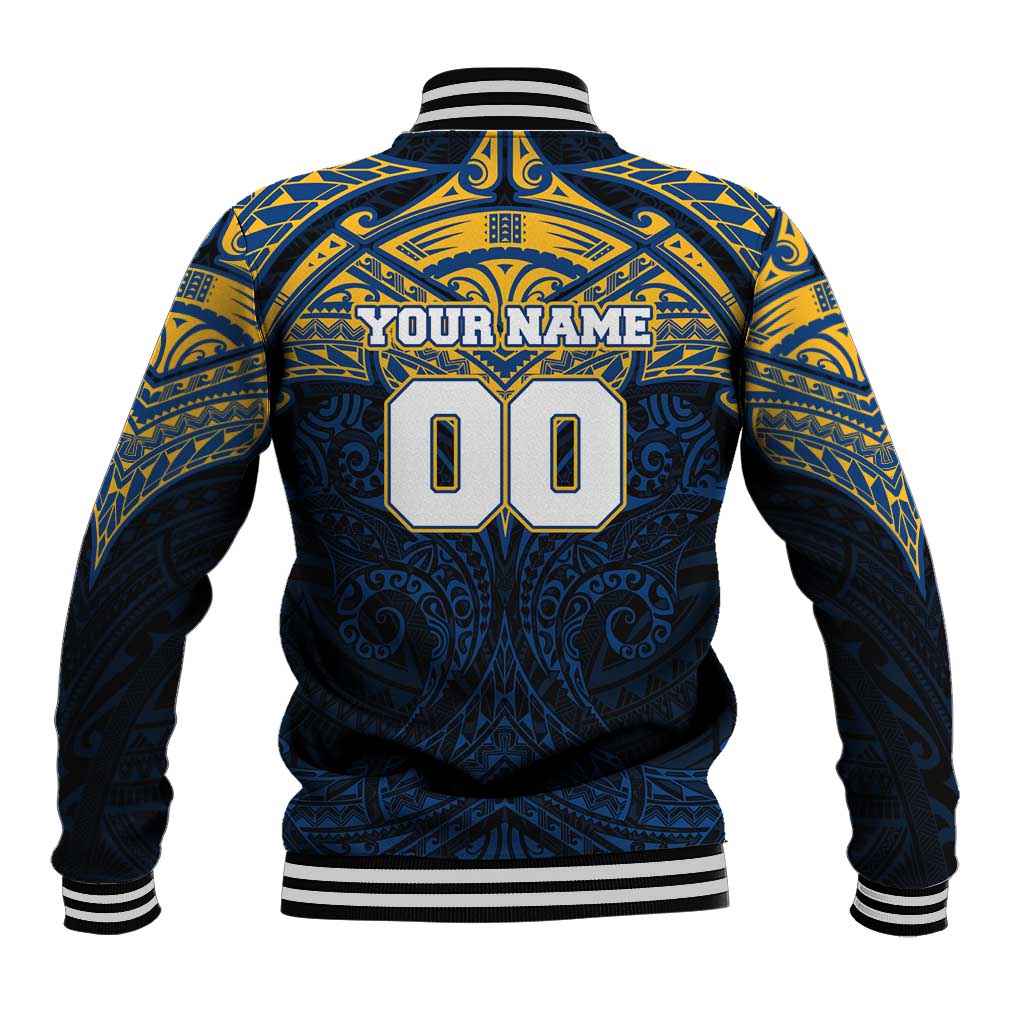 Personalized Parramatta Eels Baseball Jacket Polynesian Tribal Pattern Style