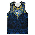 Personalized Parramatta Eels Basketball Jersey Polynesian Tribal Pattern Style