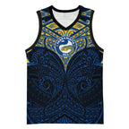 Personalized Parramatta Eels Basketball Jersey Polynesian Tribal Pattern Style