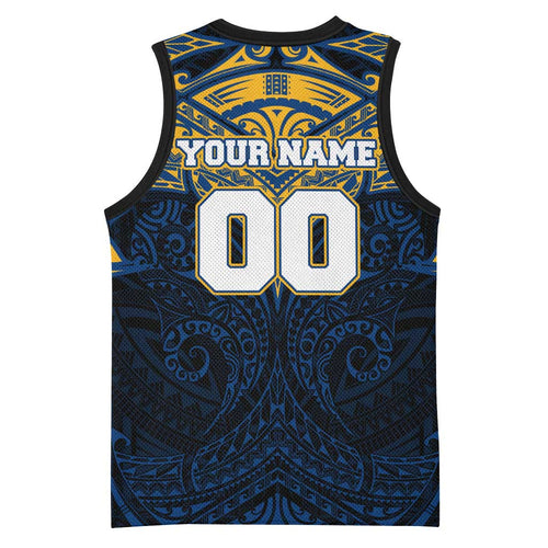 Personalized Parramatta Eels Basketball Jersey Polynesian Tribal Pattern Style
