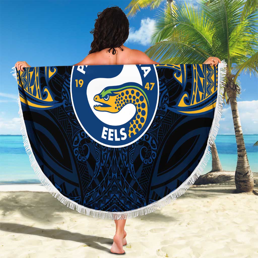 Personalized Parramatta Eels Beach Blanket Polynesian Tribal Pattern Style