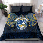 Personalized Parramatta Eels Bedding Set Polynesian Tribal Pattern Style