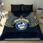 Personalized Parramatta Eels Bedding Set Polynesian Tribal Pattern Style