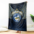 Personalized Parramatta Eels Blanket Polynesian Tribal Pattern Style