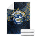 Personalized Parramatta Eels Blanket Polynesian Tribal Pattern Style