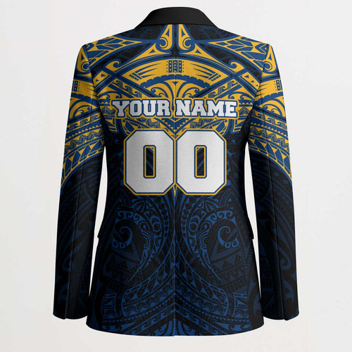 Personalized Parramatta Eels Blazer Polynesian Tribal Pattern Style