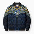 Personalized Parramatta Eels Bomber Puffer Jacket Polynesian Tribal Pattern Style