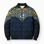 Personalized Parramatta Eels Bomber Puffer Jacket Polynesian Tribal Pattern Style