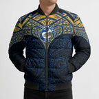 Personalized Parramatta Eels Bomber Puffer Jacket Polynesian Tribal Pattern Style