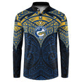 Personalized Parramatta Eels Button Sweatshirt Polynesian Tribal Pattern Style