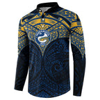 Personalized Parramatta Eels Button Sweatshirt Polynesian Tribal Pattern Style