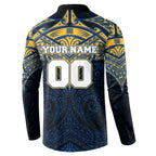 Personalized Parramatta Eels Button Sweatshirt Polynesian Tribal Pattern Style