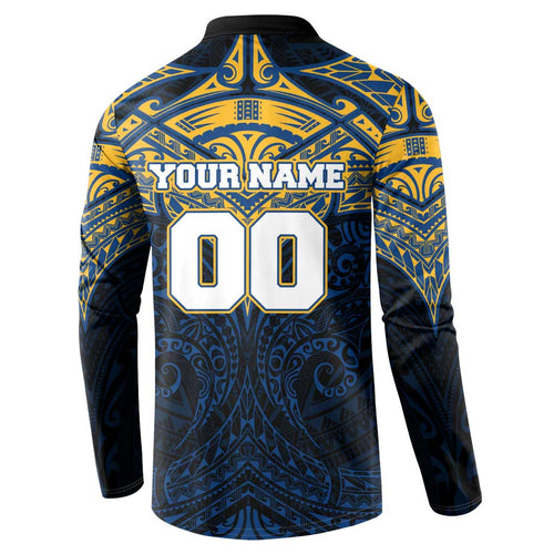 Personalized Parramatta Eels Button Sweatshirt Polynesian Tribal Pattern Style