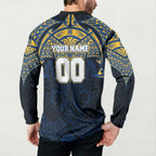 Personalized Parramatta Eels Button Sweatshirt Polynesian Tribal Pattern Style