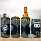 Personalized Parramatta Eels 4 in 1 Can Cooler Tumbler Polynesian Tribal Pattern Style