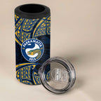 Personalized Parramatta Eels 4 in 1 Can Cooler Tumbler Polynesian Tribal Pattern Style