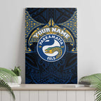 Personalized Parramatta Eels Canvas Wall Art Polynesian Tribal Pattern Style