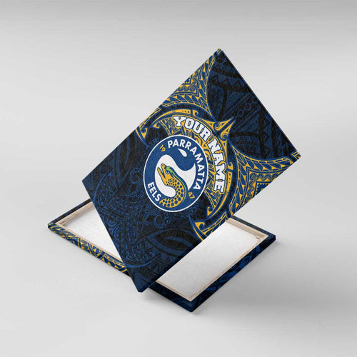 Personalized Parramatta Eels Canvas Wall Art Polynesian Tribal Pattern Style