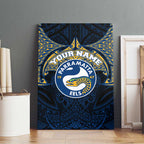 Personalized Parramatta Eels Canvas Wall Art Polynesian Tribal Pattern Style