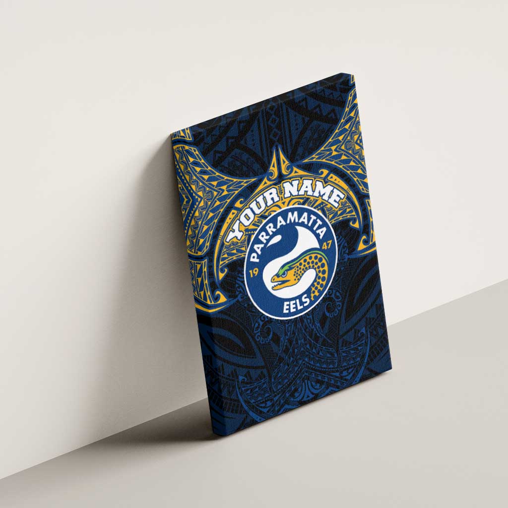 Personalized Parramatta Eels Canvas Wall Art Polynesian Tribal Pattern Style