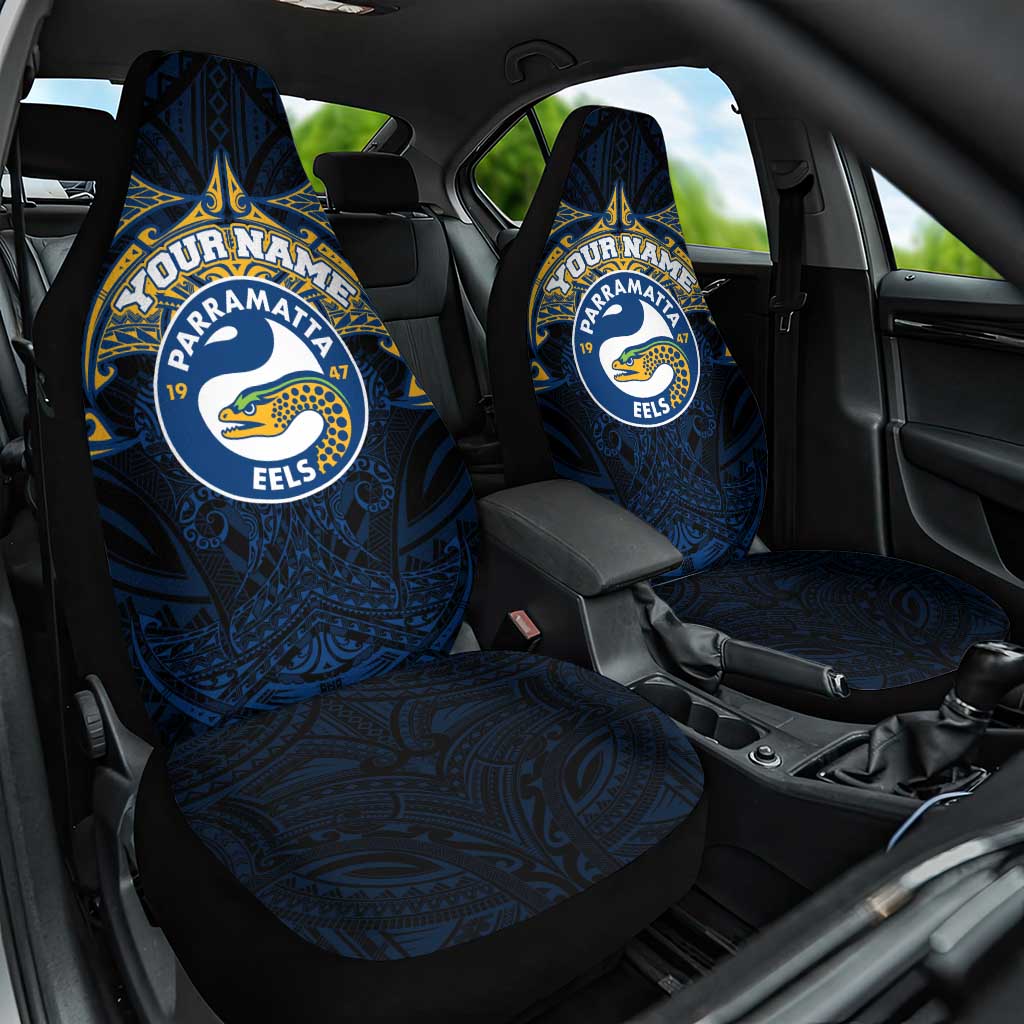 Personalized Parramatta Eels Car Seat Cover Polynesian Tribal Pattern Style