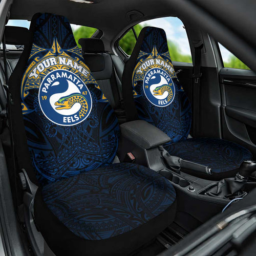 Personalized Parramatta Eels Car Seat Cover Polynesian Tribal Pattern Style