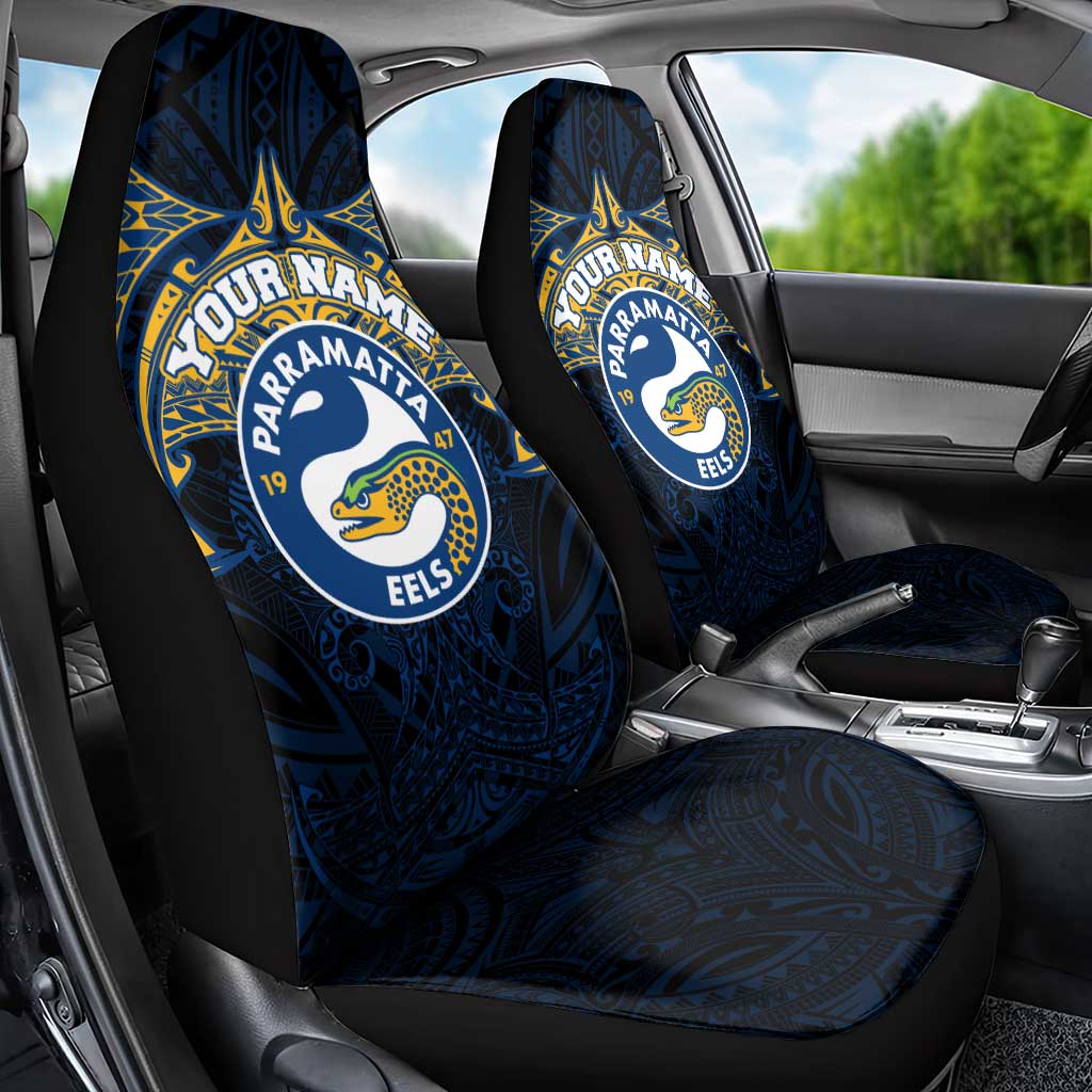 Personalized Parramatta Eels Car Seat Cover Polynesian Tribal Pattern Style