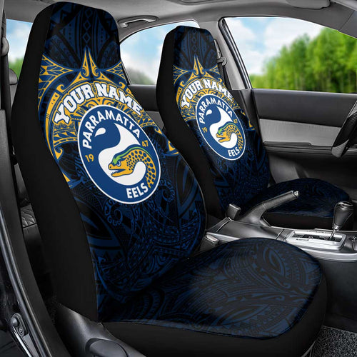 Personalized Parramatta Eels Car Seat Cover Polynesian Tribal Pattern Style