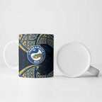 Personalized Parramatta Eels Ceramic Mug Polynesian Tribal Pattern Style