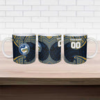 Personalized Parramatta Eels Ceramic Mug Polynesian Tribal Pattern Style