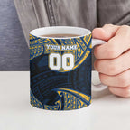 Personalized Parramatta Eels Ceramic Mug Polynesian Tribal Pattern Style