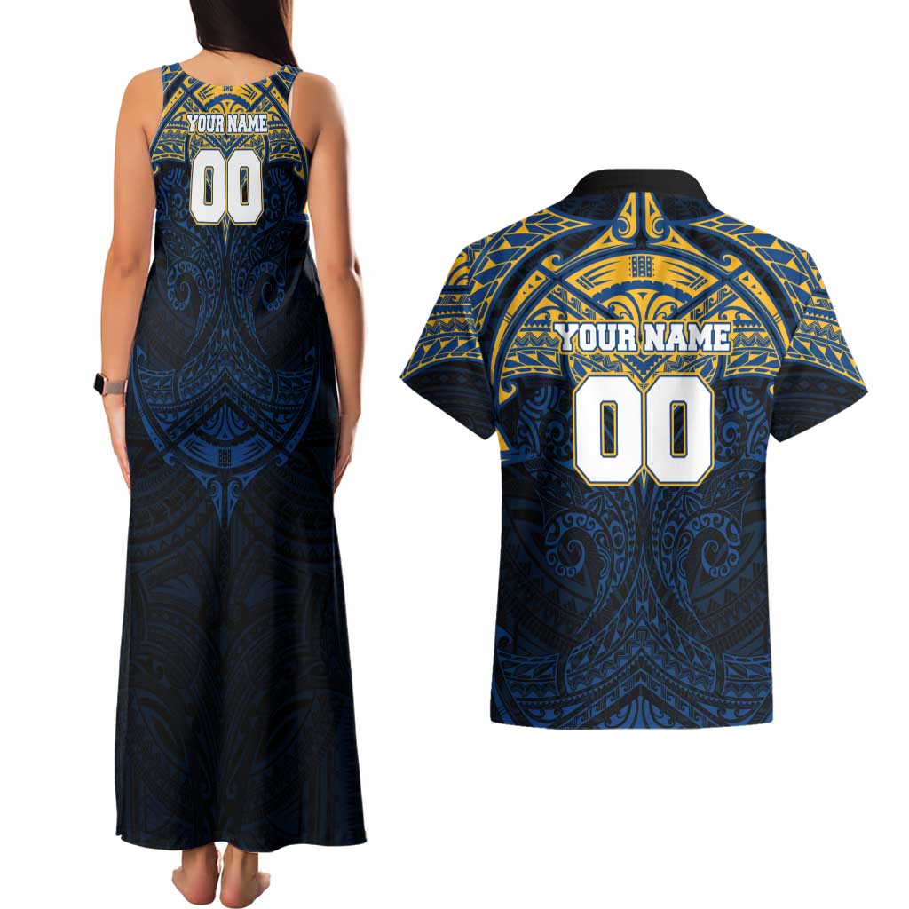 Personalized Parramatta Eels Couples Matching Tank Maxi Dress and Hawaiian Shirt Polynesian Tribal Pattern Style