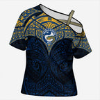 Personalized Parramatta Eels Cross Shoulder Shirt Polynesian Tribal Pattern Style