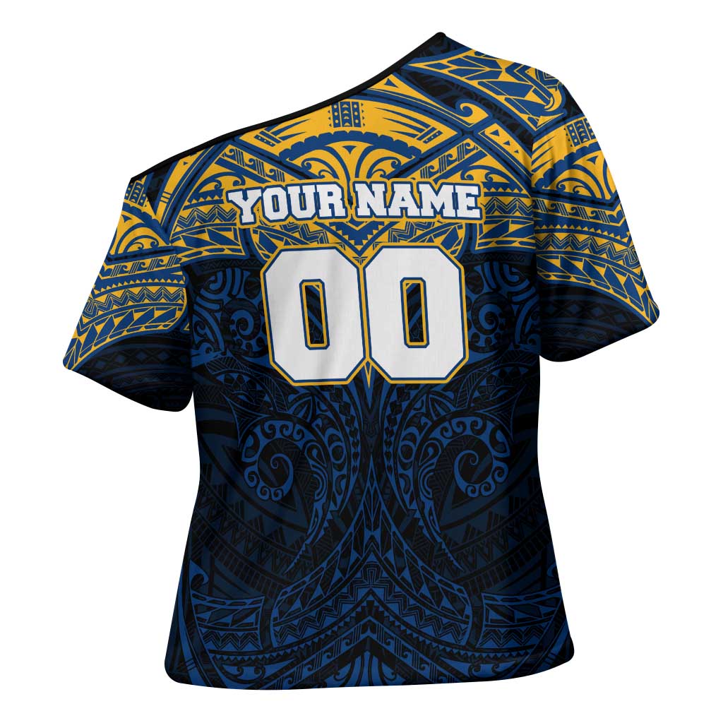 Personalized Parramatta Eels Cross Shoulder Shirt Polynesian Tribal Pattern Style