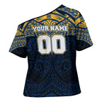 Personalized Parramatta Eels Cross Shoulder Shirt Polynesian Tribal Pattern Style