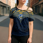 Personalized Parramatta Eels Cross Shoulder Shirt Polynesian Tribal Pattern Style