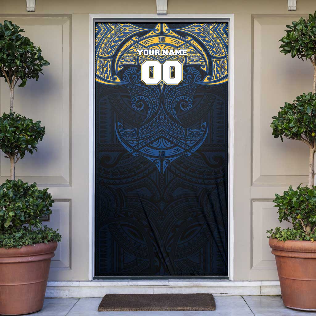 Personalized Parramatta Eels Door Cover Polynesian Tribal Pattern Style