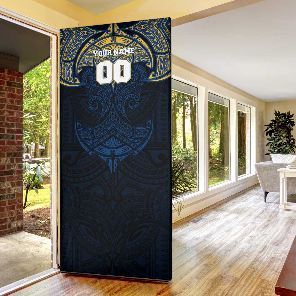 Personalized Parramatta Eels Door Cover Polynesian Tribal Pattern Style