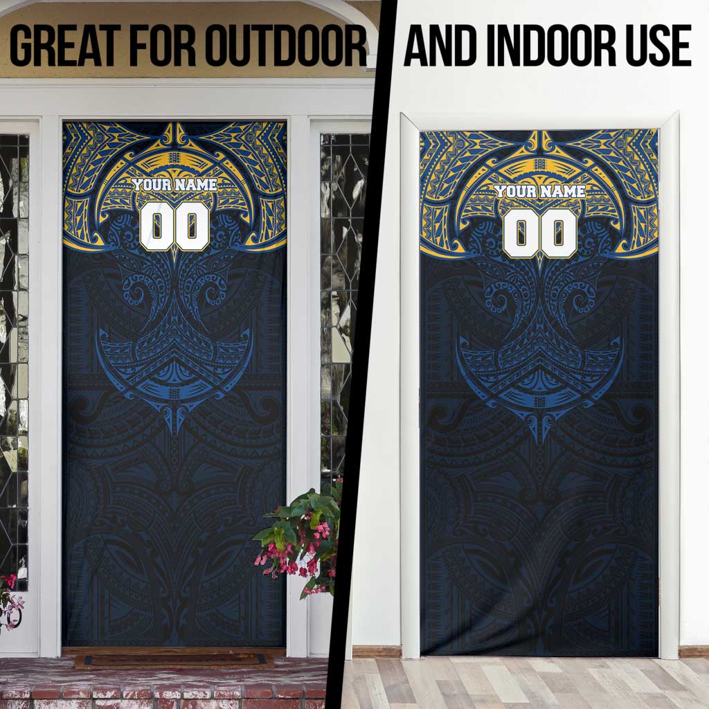 Personalized Parramatta Eels Door Cover Polynesian Tribal Pattern Style