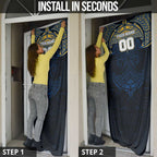 Personalized Parramatta Eels Door Cover Polynesian Tribal Pattern Style