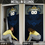 Personalized Parramatta Eels Door Cover Polynesian Tribal Pattern Style