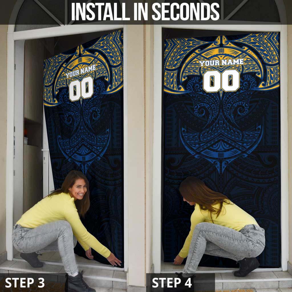 Personalized Parramatta Eels Door Cover Polynesian Tribal Pattern Style